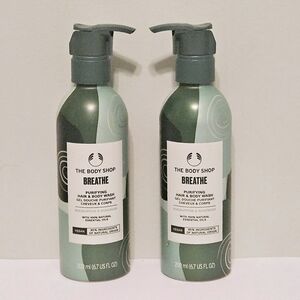The Body Shop Breathe Purifying Hair &Body Wash -Eucalyptus &Rosemary /2 Bottles